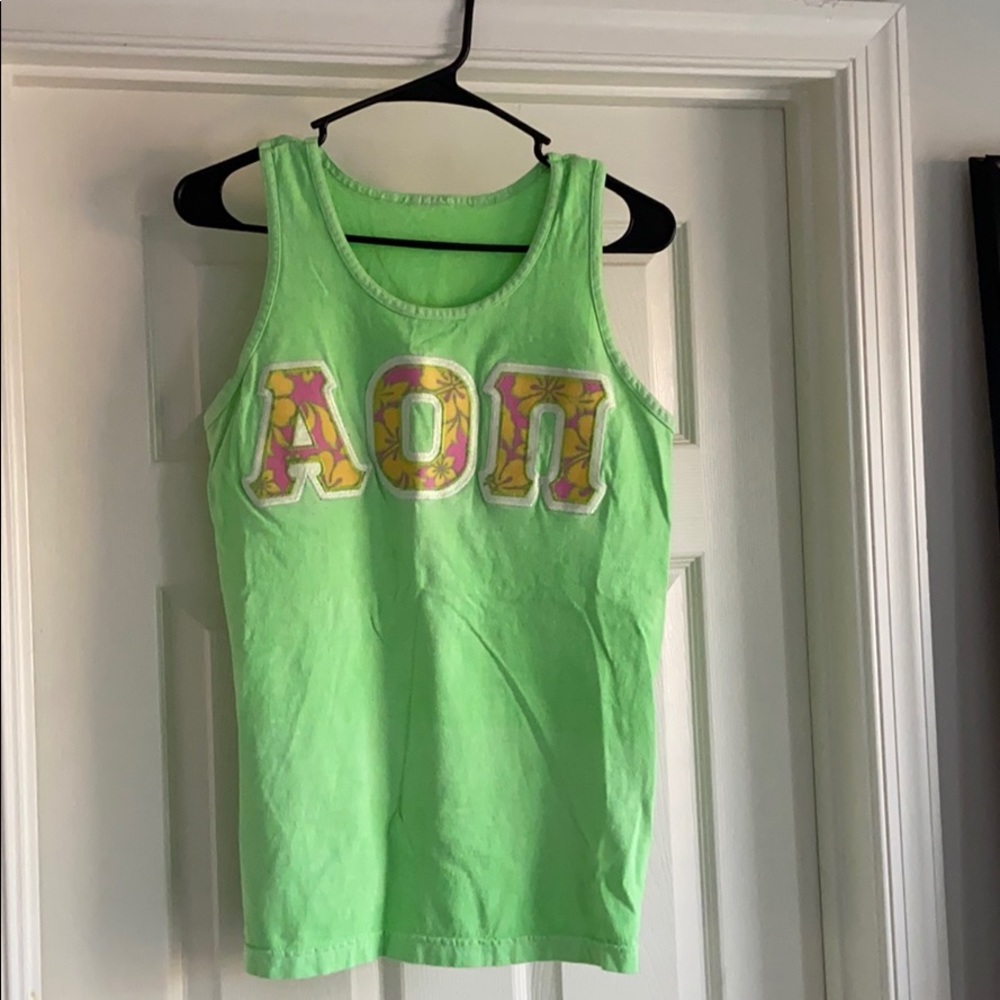 Alpha Omicron Pi Letters Tank